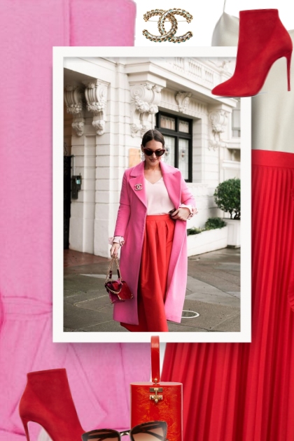 Sharing a red & pink outfit - combinação de moda
