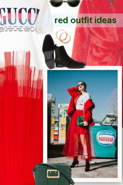 red outfit ideas- Модное сочетание