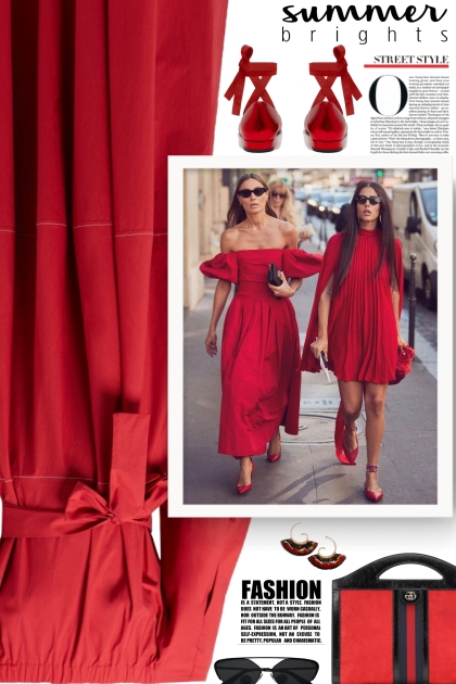  Women Red Dress- Fashion set