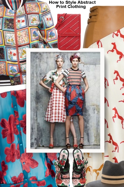  How to Style Abstract Print Clothing- Modna kombinacija