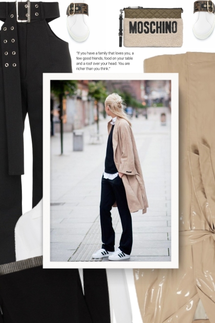   Spring Look : neutrals with adidas kicks - Modekombination