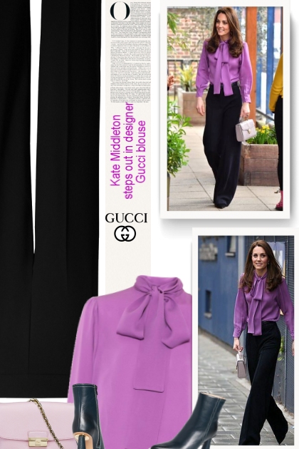 Kate Middleton steps out in designer Gucci blouse - combinação de moda