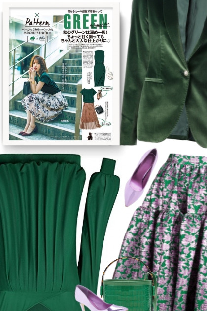 green and purple- Combinaciónde moda