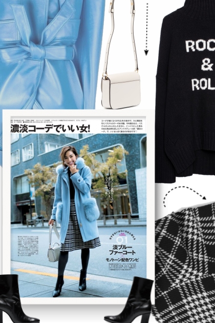 black, white & blue- Combinazione di moda