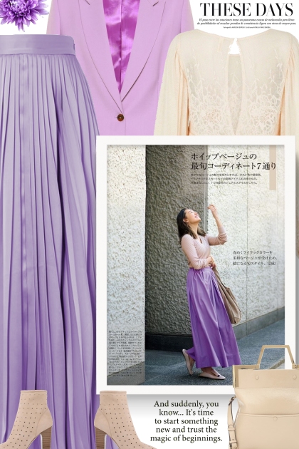 Purple Skirt Outfits- コーディネート