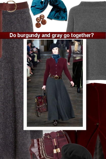 Do burgundy and gray go together?- Модное сочетание