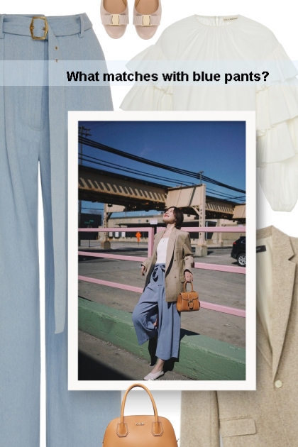 What matches with blue pants?- Fashion set