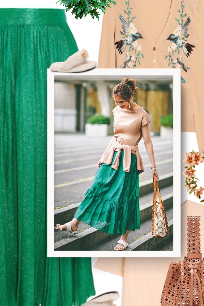 Green and Peach- Combinazione di moda