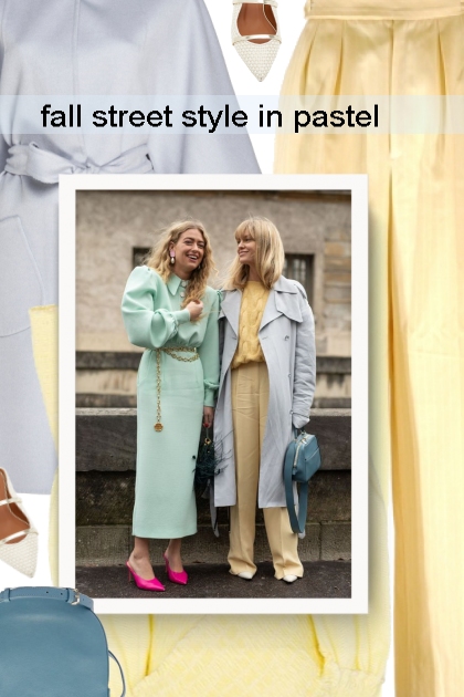 fall street style in pastel - Fashion set