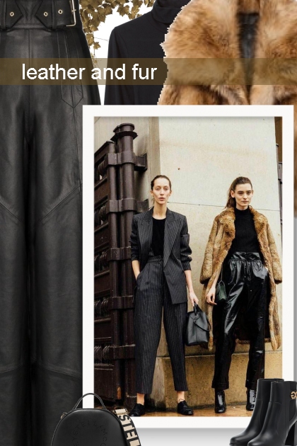 Leather and Fur- Fashion set