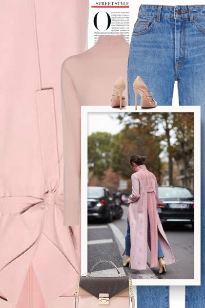 fall 2019 - pink coat- Combinazione di moda