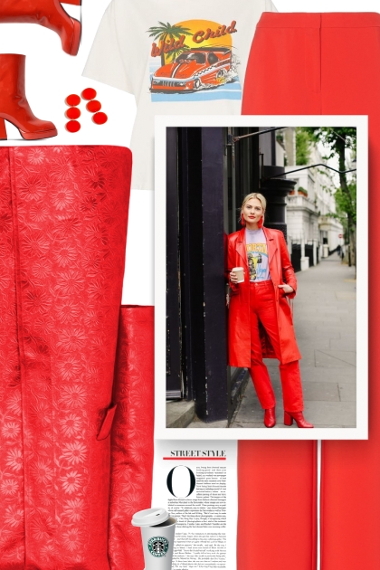 All-Red Outfits - Modna kombinacija