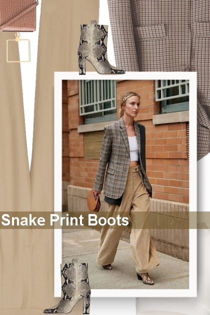 Snake Print Boots- Modna kombinacija