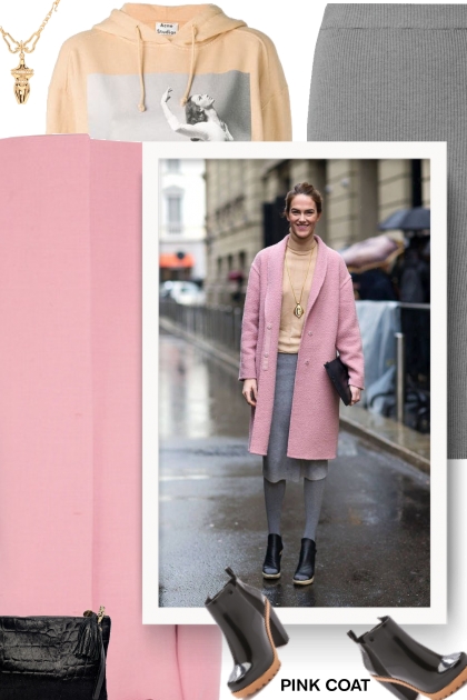 pink coat- Modna kombinacija
