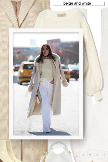 beige and white- Combinaciónde moda