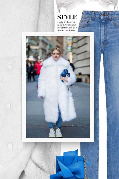 BUSINESS PARTY - white fur coat- Modna kombinacija