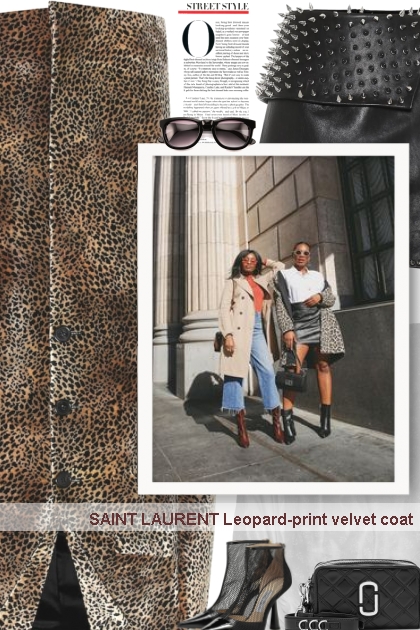 SAINT LAURENT Leopard-print velvet coat - コーディネート