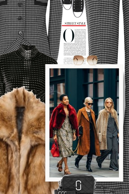 faux fur coat fashion - Combinazione di moda