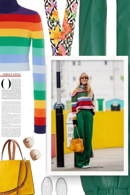 Winter Trend: Colourful striped sweaters- Modekombination