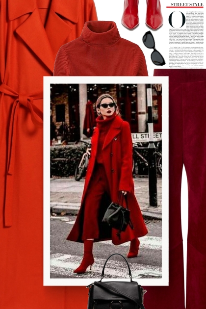 Trench Coat in Red- combinação de moda