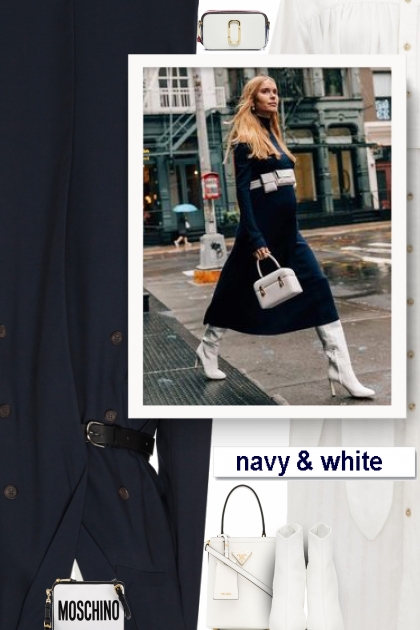 Fall 2019 - navy & white- Modna kombinacija