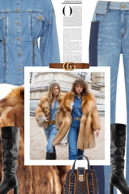  Denim with Fur Jackets - combinação de moda