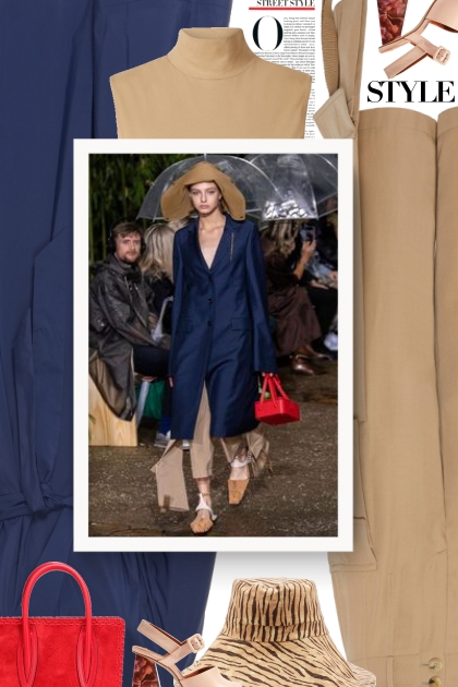 MARTIN GRANT navy wrapped trench coat - コーディネート
