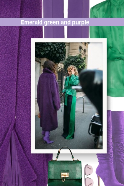 Emerald green and purple- Combinazione di moda