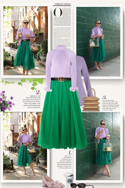 purple and green- Fashion set