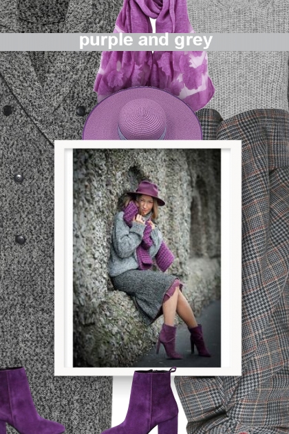 purple and grey- Fashion set