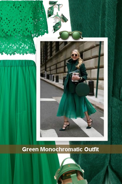 Green Monochromatic Outfit - Fashion set