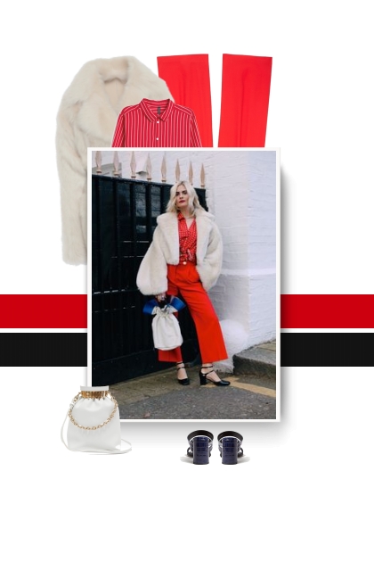 Fall 2019 - white, red, black- Combinaciónde moda