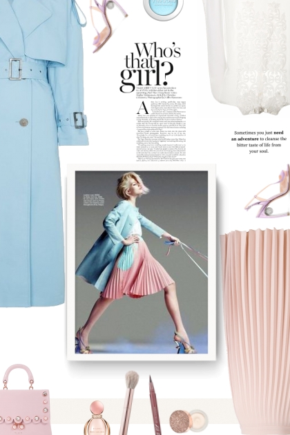 pink, blue and white- Fashion set