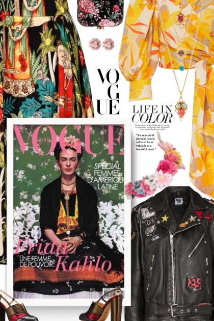 The powerful personal style of Frida Kahlo- Modna kombinacija