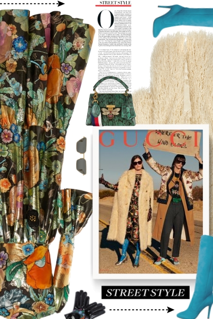 Marc Jacobs Metallic Floral-Embroidered dress- Modna kombinacija