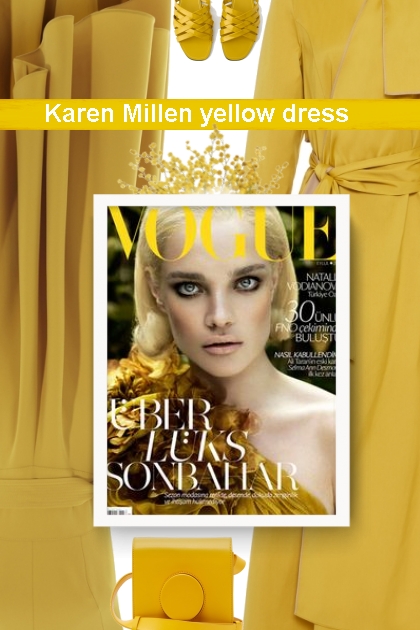 Karen Millen yellow dress - Modna kombinacija