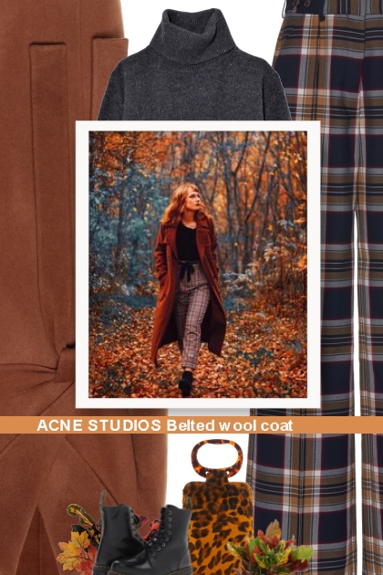 ACNE STUDIOS Belted wool coat - Modna kombinacija