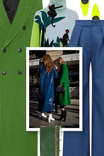  Fall - Green and Blue- Combinaciónde moda