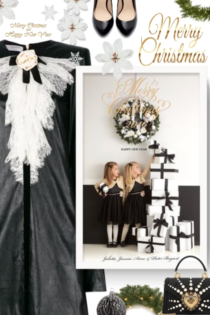 Christmas party - black and white- Fashion set