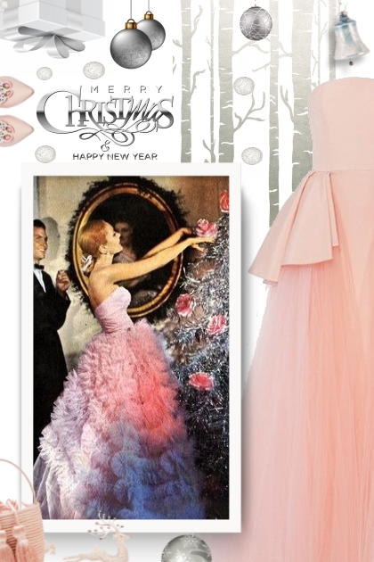 Pink dress - Christmas time- combinação de moda
