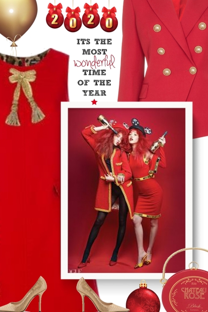 red and gold - New year- Combinaciónde moda