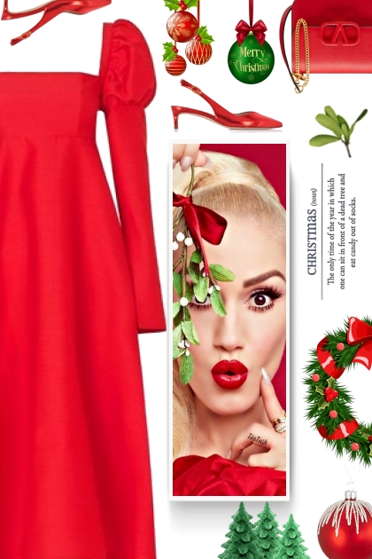 red dress - christmas- combinação de moda