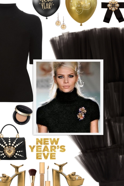 Black and gold chic- Combinaciónde moda