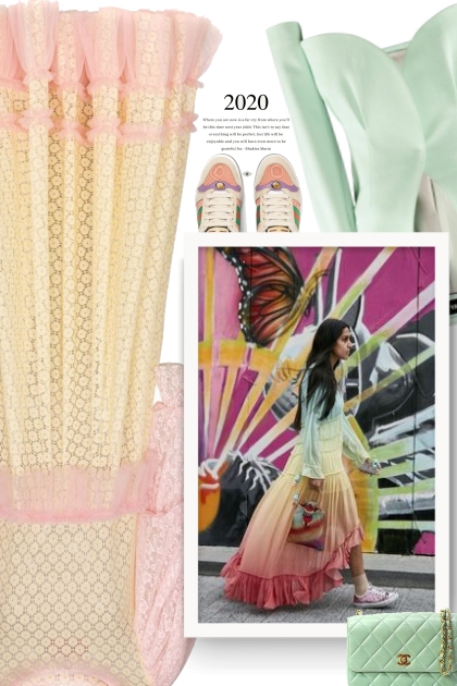  VIKTOR & ROLF pouf sleeve lace maxi dress - Modekombination