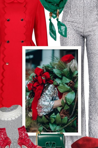 silver, red and green- Fashion set
