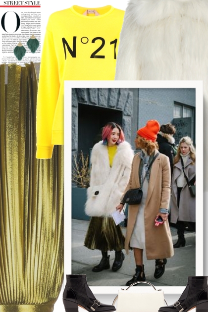 Winter 2020 - white fur coat- Fashion set