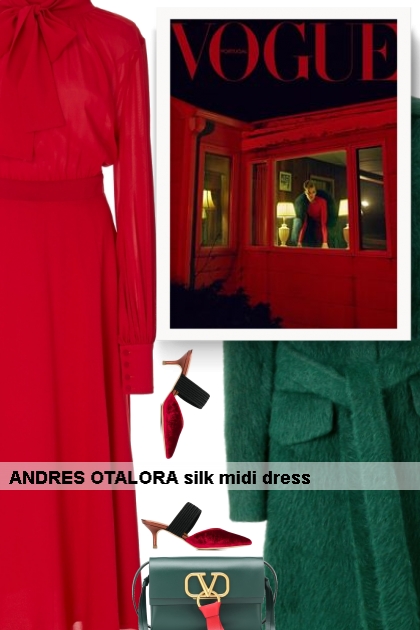 ANDRES OTALORA silk midi dress 