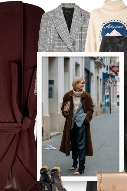 Dorothy Perkins Chocolate wrap coat - Modna kombinacija
