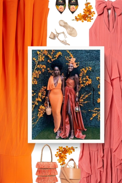 orange and peach- Combinazione di moda
