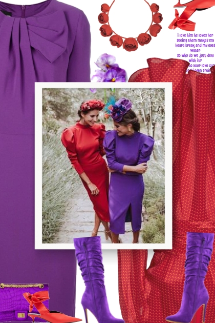 Purple and red- combinação de moda